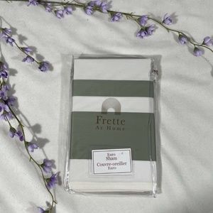 NIB [ 1 Euro ] Pillow Sham for Frette‎ At Home Brenta in Ivory / Sage Green